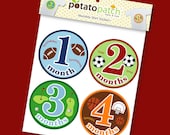Onesie Stickers - Sports Baby Monthly Onesie Shirt Stickers for Boys