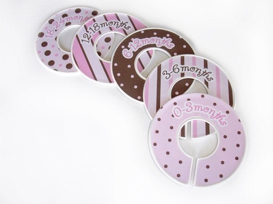 The Original Baby Closet Clothing Dividers - Modern Pink and Chocolate Brown