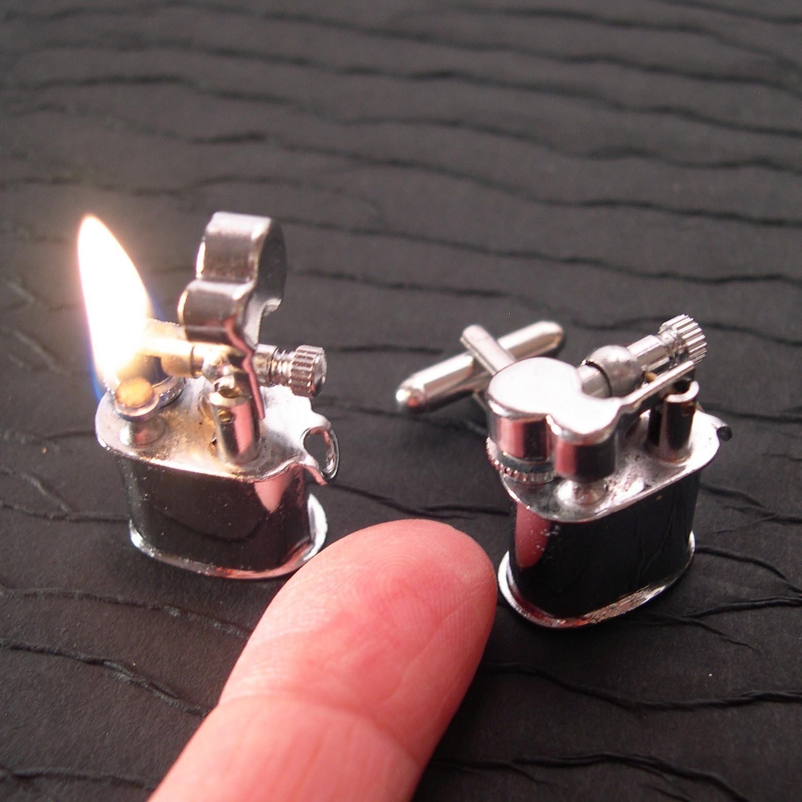 Mini REAL Working Vintage Lighter Cufflinks