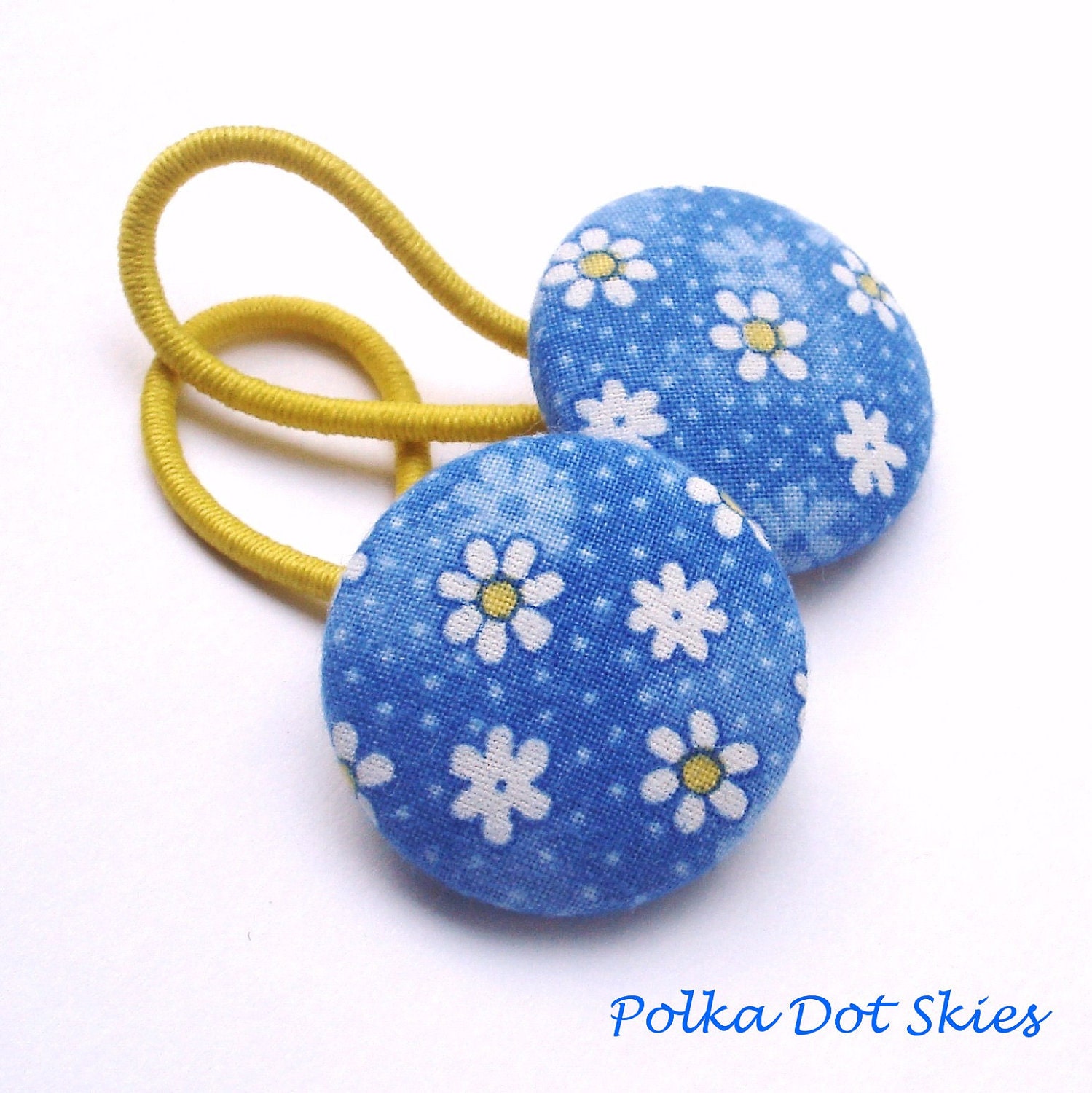 Ponytail Holders,  Blue Daisy, Hair Ties