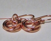 Flower Power Love Knot Earrings in Copper