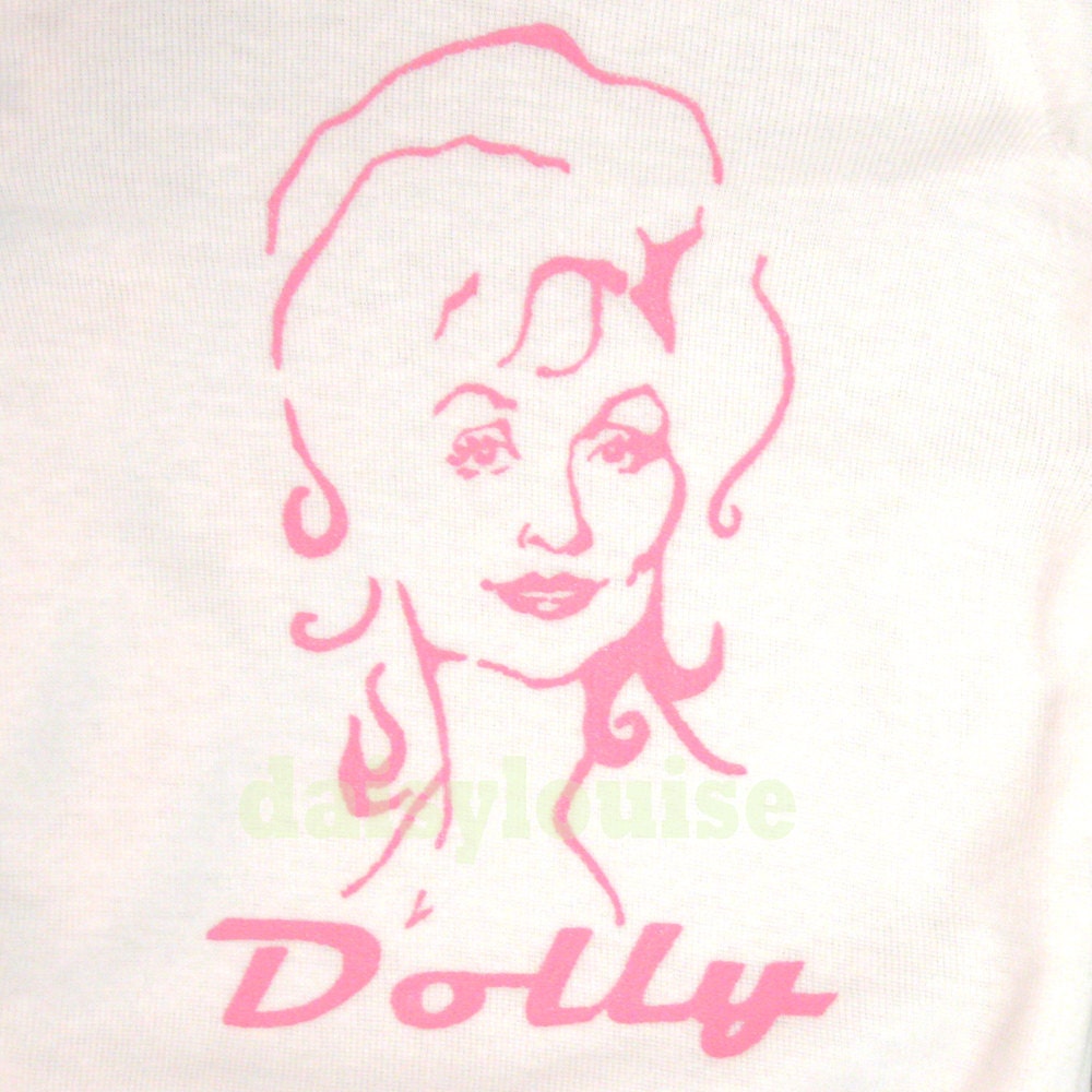 Hand Painted Dolly Parton in PINK Baby Bodysuit or Kid's T-Shirt (pick your size) great baby shower gift - baby girl- country music