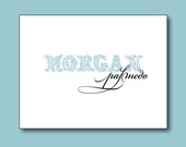Vintage Name Personalized Stationery Set (20) plus Matching Address Labels