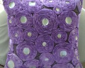 Decorative Throw Pillow Covers Accent Sofa Couch Pillows 18 Inch Lavender Silk Ribbon Embroidered Pillows Home Decor Living - Lavender Roses