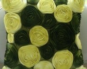 Vintage Olive Lover - Throw Pillow Covers - 16x16 Inches Silk Pillow Cover with Satin Ribbon Embroidery