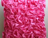 Vintage Fuchsia  - Throw Pillow Covers - 16x16 Inches Satin Pillow Cover with Fuchsia Pink  Satin Ruffles