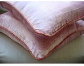 Soft Pink Shimmer - Pillow Sham Covers - 24x24 Inches Velvet Pillow Sham Cover with a handmade beaded border