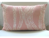 Decorative Pillows Oblong/Lumbar Throw Pillow Cover Accent Pillow 12x18 Inch Pink Silk Dupioni Cover Mother Of Pearl Embroidery Angelic Soft