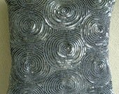 All Eyes on Silver - Pillow Sham Covers - 24x24 Inches Silk Pillow Sham Cover Embellished with Sequins