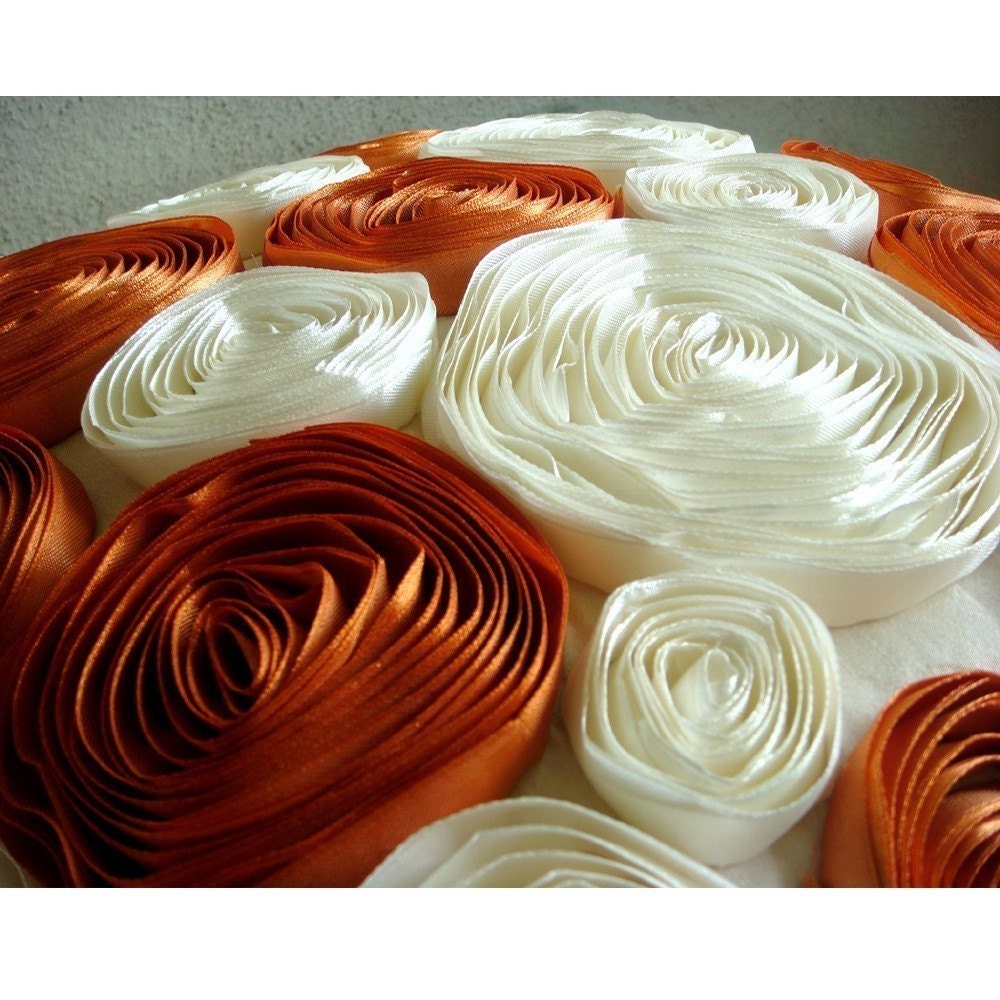 Vintage Lovers - Euro Sham - 26x26 Inches Silk Euro Sham Cover with Satin Ribbon Embroidery