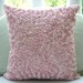 Pink Paradise - Throw Pillow Covers - 16x16 Inches Silk Pillow Cover with Pink Satin Ribbon Embroidery