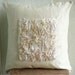 Throw Pillow Covers 16x16 Inches Ivory Silk Cover Accent Pillow Decorative Pillow Couch Pillow Sofa Pillow Ribbon Embroidered - Vintage Love