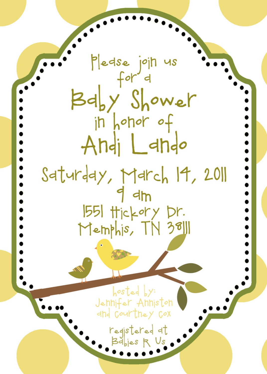 baby bird invitations