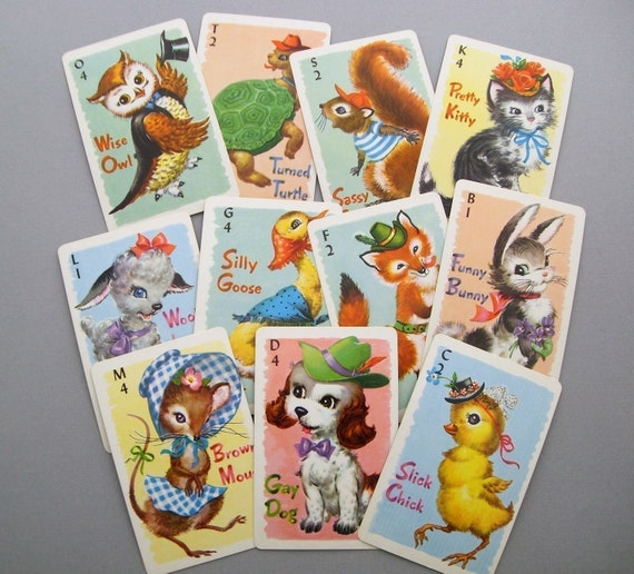 animal rummy playing cards