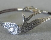 Jewelry, Bracelet, Hunger Games, Bird Charm Leather Bracelet