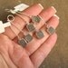 SALE Pendant Pair Rectangle Natural Micca Platinum Druzy Sterling Silver Bead