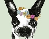 Springtime Boston Terrier Thank You Notes - Set of Four