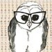 Owl Art - Black Glasses - Owl Decor