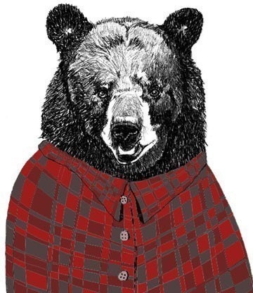 Bear Art Print - Bears Love Flannel Shirts