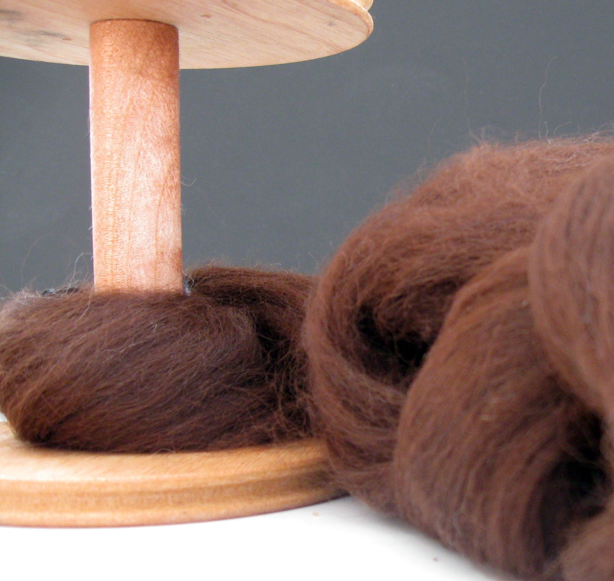Ecru/Undyed/Natural Dark Chocolate Alpaca colored wool roving, spinning fiber - 4 ounces