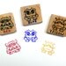 Set of 3 Viruses - Red, Blue, Yellow - 8-bit Dr. Mario hand-carved rubber stamps