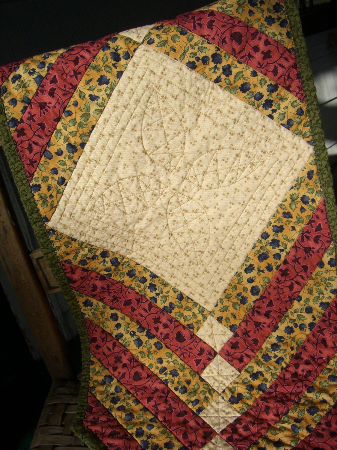 Sunset In The Garden Quilted Table Runner