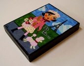 Paris Girl and Poodle Small 4 x 5 Wood Block Print by LuLu