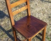 Reclaimed Antique Wormy Chestnut Rustic Dining Chairs
