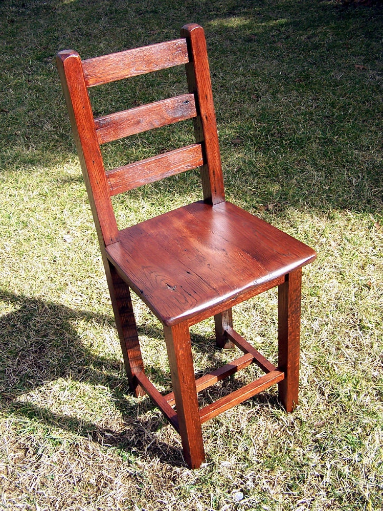 Reclaimed Antique Oak Bar Height Dining Chairs
