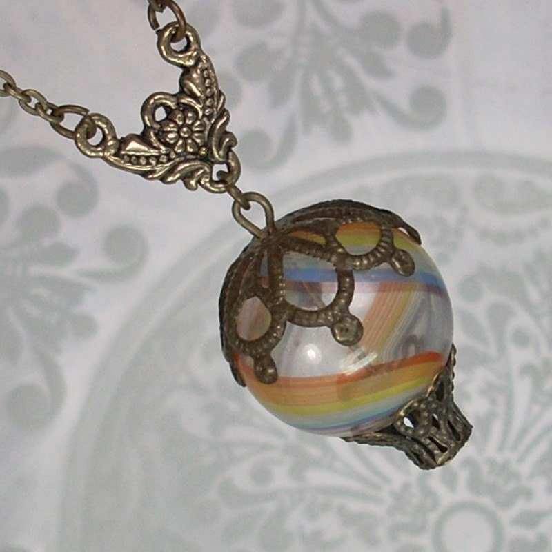 Hot Air Balloon Pendant Necklace Jewelry Jewellery - I'll Fly Away in the Morning