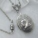 Etched Silver Locket - I'll Fly Away in the Morning