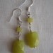 yellow jade double dangle earrings