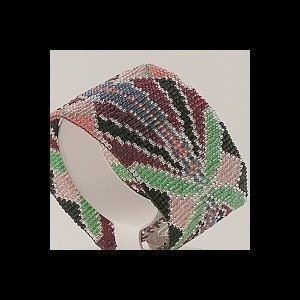 Loom or 1 Drop Odd Peyote Pattern - Art Nouveau Cuff Bracelet