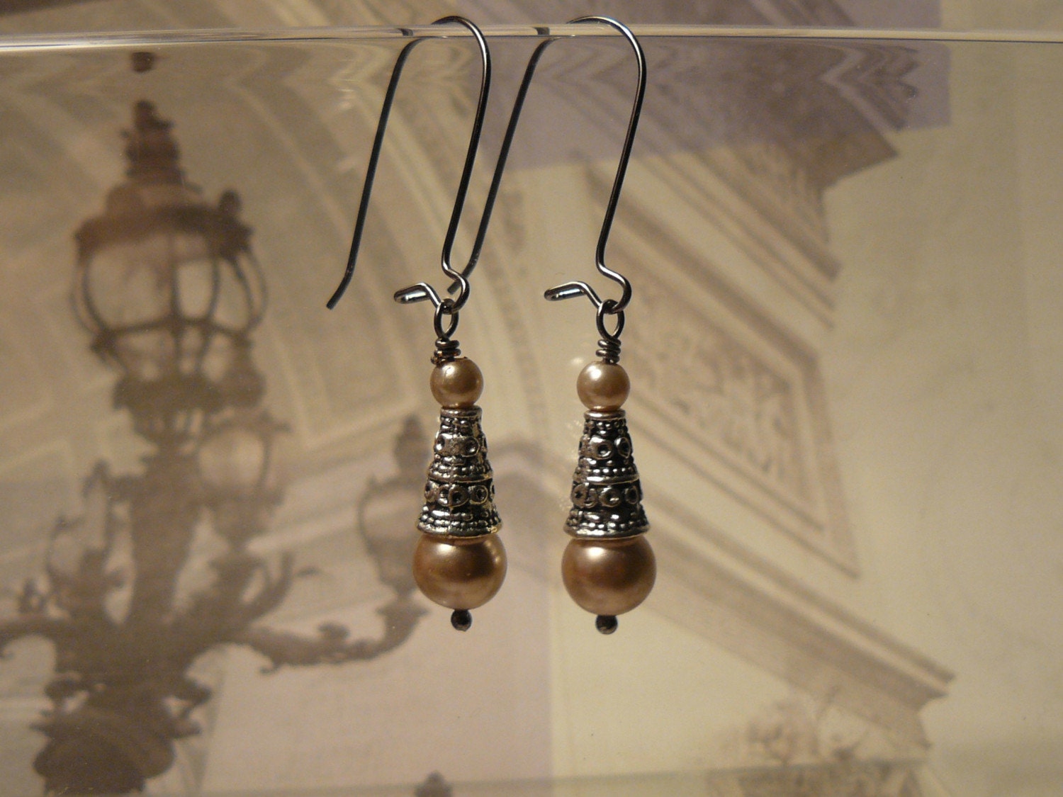Mother's Day Gift - Pearl Drop Earrings -  Victorian Flair - Gifts for Her