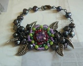 Bird of Paradise Bracelet - Rare Exotic Flower - Hybrid Pearl Bracelet - Special Gift for Her