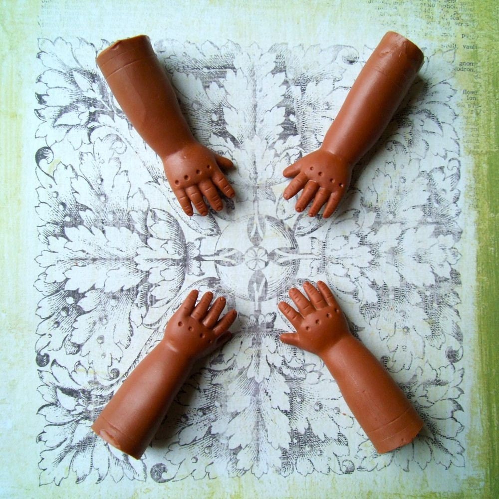 FOUR BROWN BABY PLASTIC DOLL ARMS by rustypomegranate on Etsy