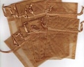 3 x 4 organza bags, gold