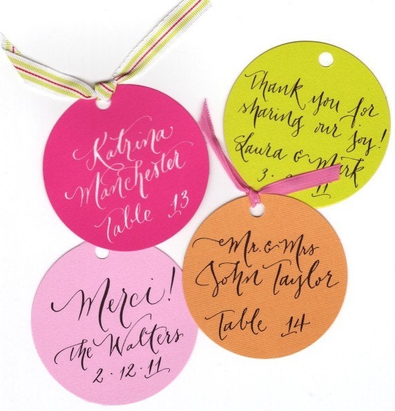 Favor tags, placecards - round favor tags