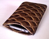 Leather iPhone 4S or 4 Case with Embossed Reptile Pattern Leather