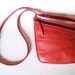 Tangerine Red Leather Purse Handbag - Art Deco Cross Body - Medium - IMMEDIATE SHIPPING