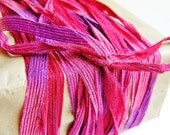Peony and Berry Pinstripe Ribbon striped tee trim lovely embellishment wedding wrap craft supply - 5 yards