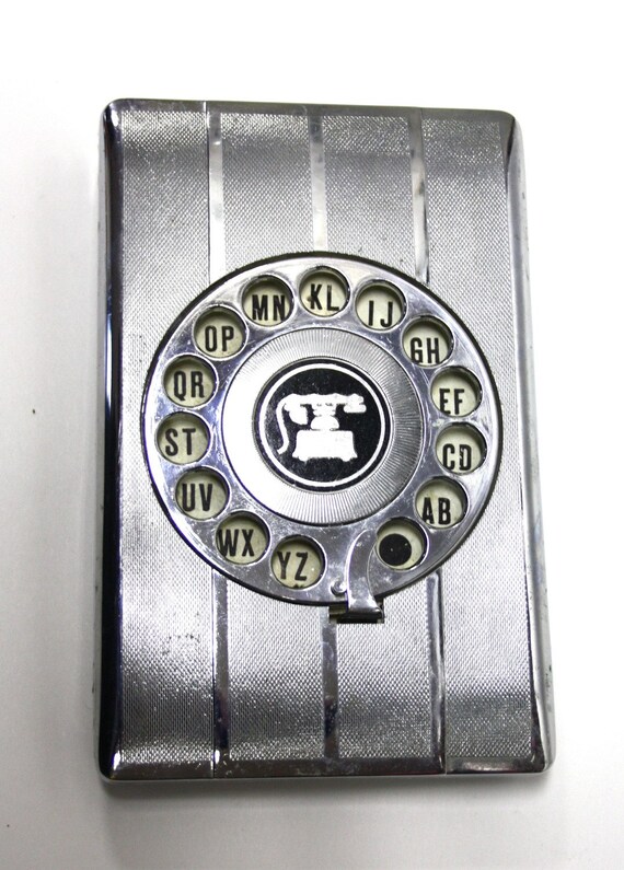 Vintage Rotary Phone Silver Rolodex Pop Up Phonebook Address