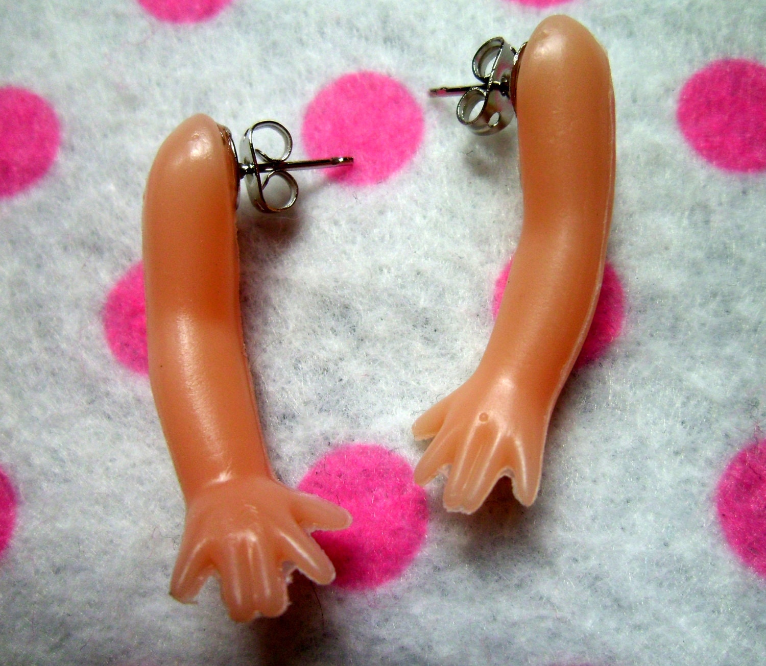 Vintage Doll Arm Earrings