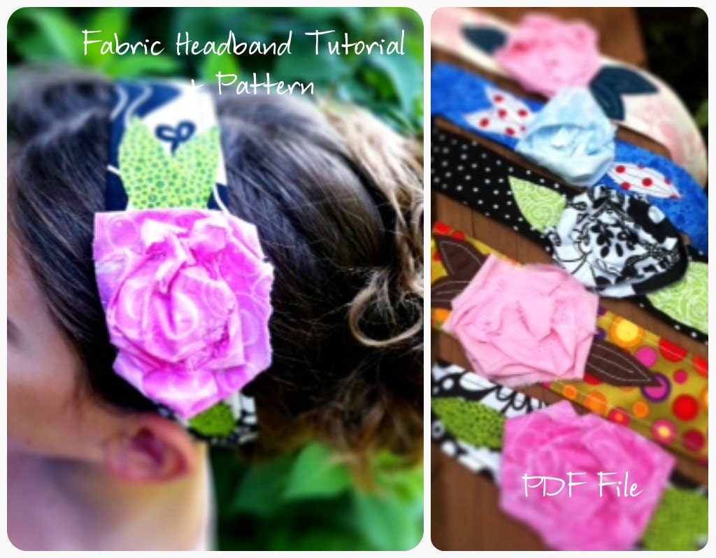 Fabric Flower Headband Tutorial- How To  INSTANT DOWNLOAD