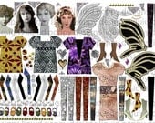 Digital Collage Sheet 100 Altered Art Paper Dolls to Print  1920s jpegs or pngs