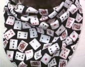 Bandana scarf, playing cards print, stoma cover