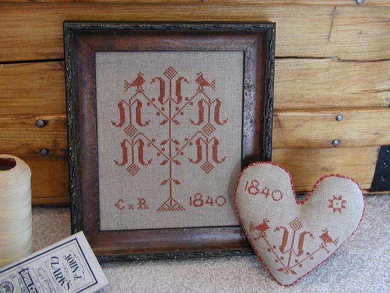 Primitive Cross Stitch Pinkeep Pattern - C R 1840