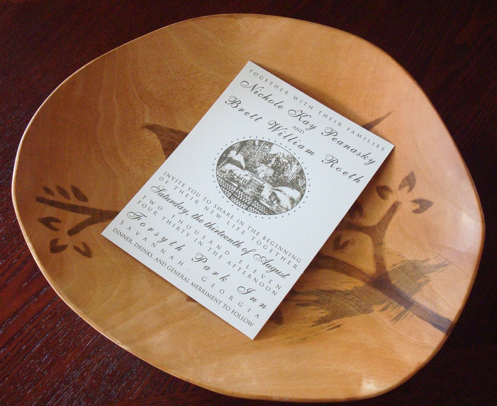 Savannah Forsyth Park Fountain Wedding Invitations