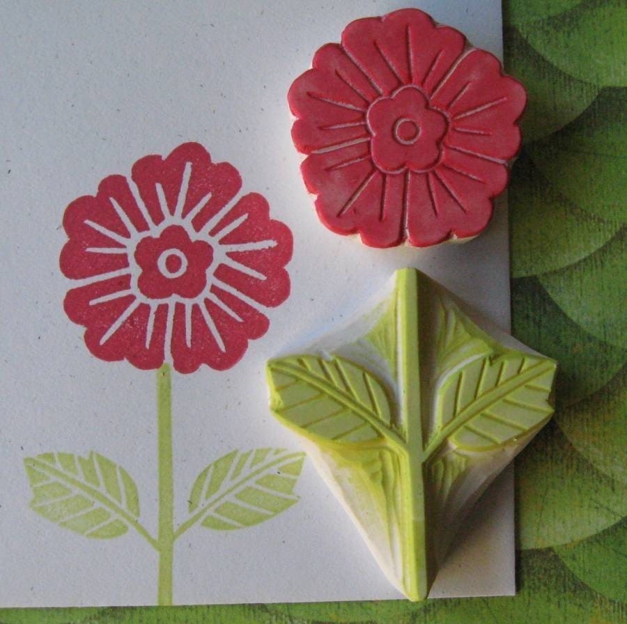Hand Carved Flower Stamp Set