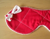 Red Sleep Mask with Star Bow - Soft and Cute